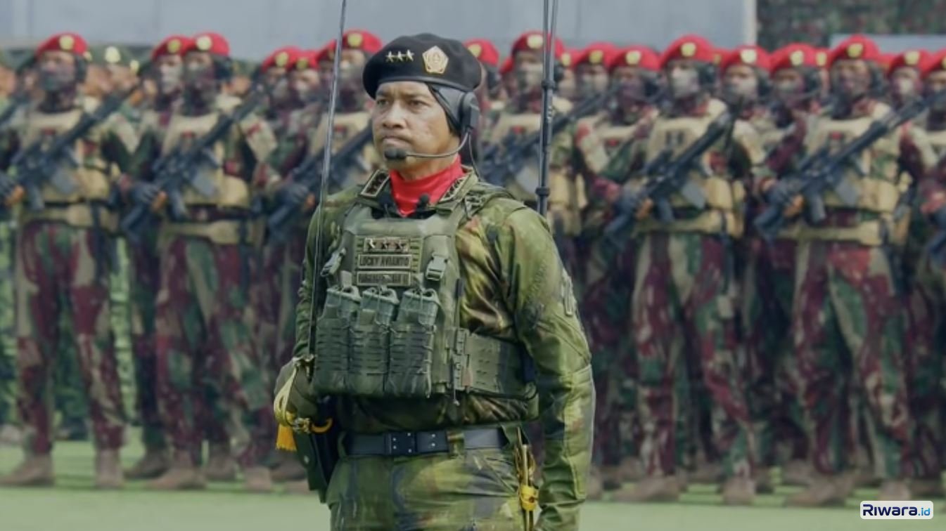tangkapan layar tayangan video HUT ke 81 TNI di Mabes TNI Cilangkap